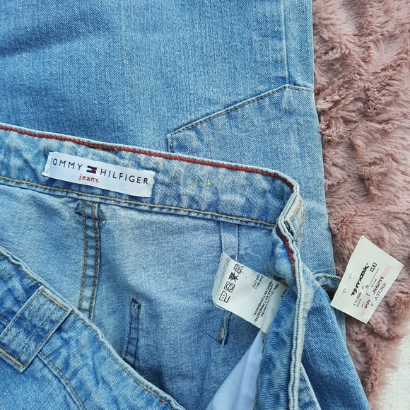 Vintage Tommy Hilfiger Y2K Crop Jeans Cargo Pocket Hi Rise Mom Denim NEW - Picture 7 of 12